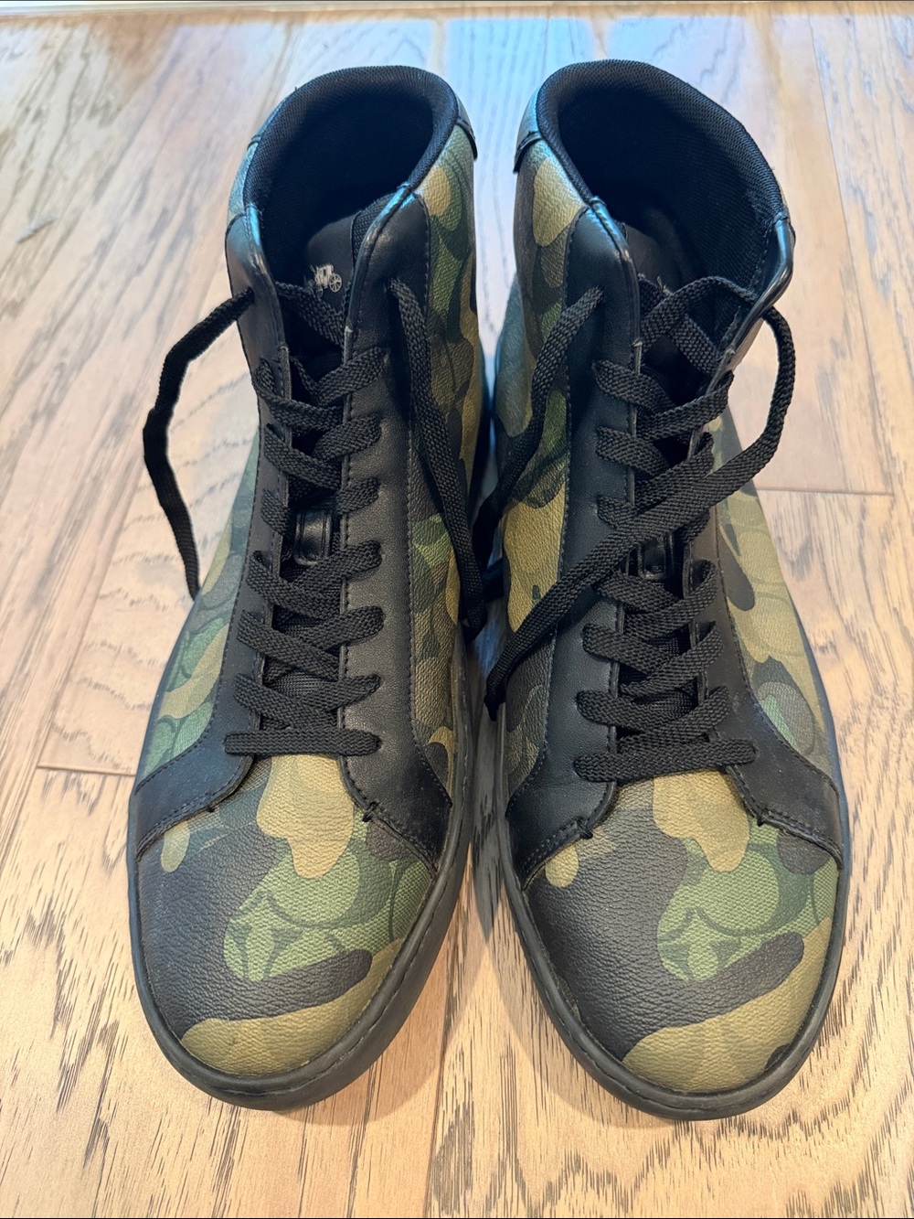 Coach Men's Camouflage High-Top Sneakers - Black & Green